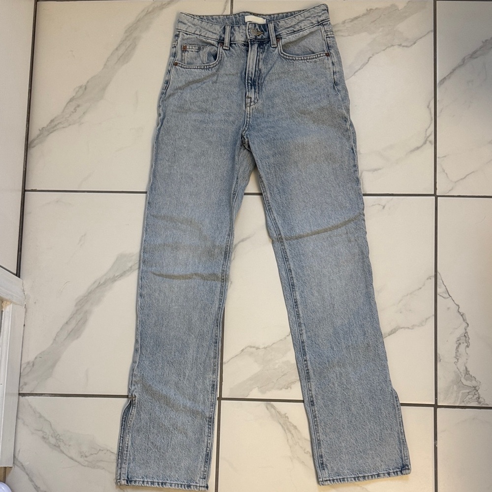 High waisted denim jeans